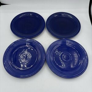 Fiesta Ware 7 3/8" Salad Plates Cobalt Blue Set of 4